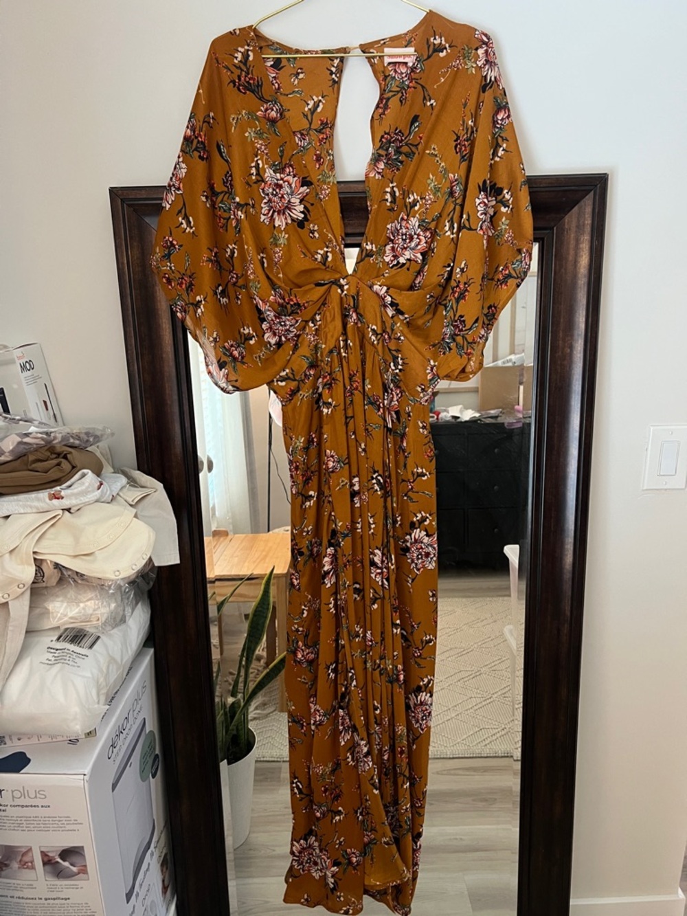 Showpo Vacay Ready Mustard Floral Maxi Dress - Picture 2 of 6